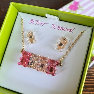 Betsey Johnson Gummy Bear Necklace & Earrings Box Set